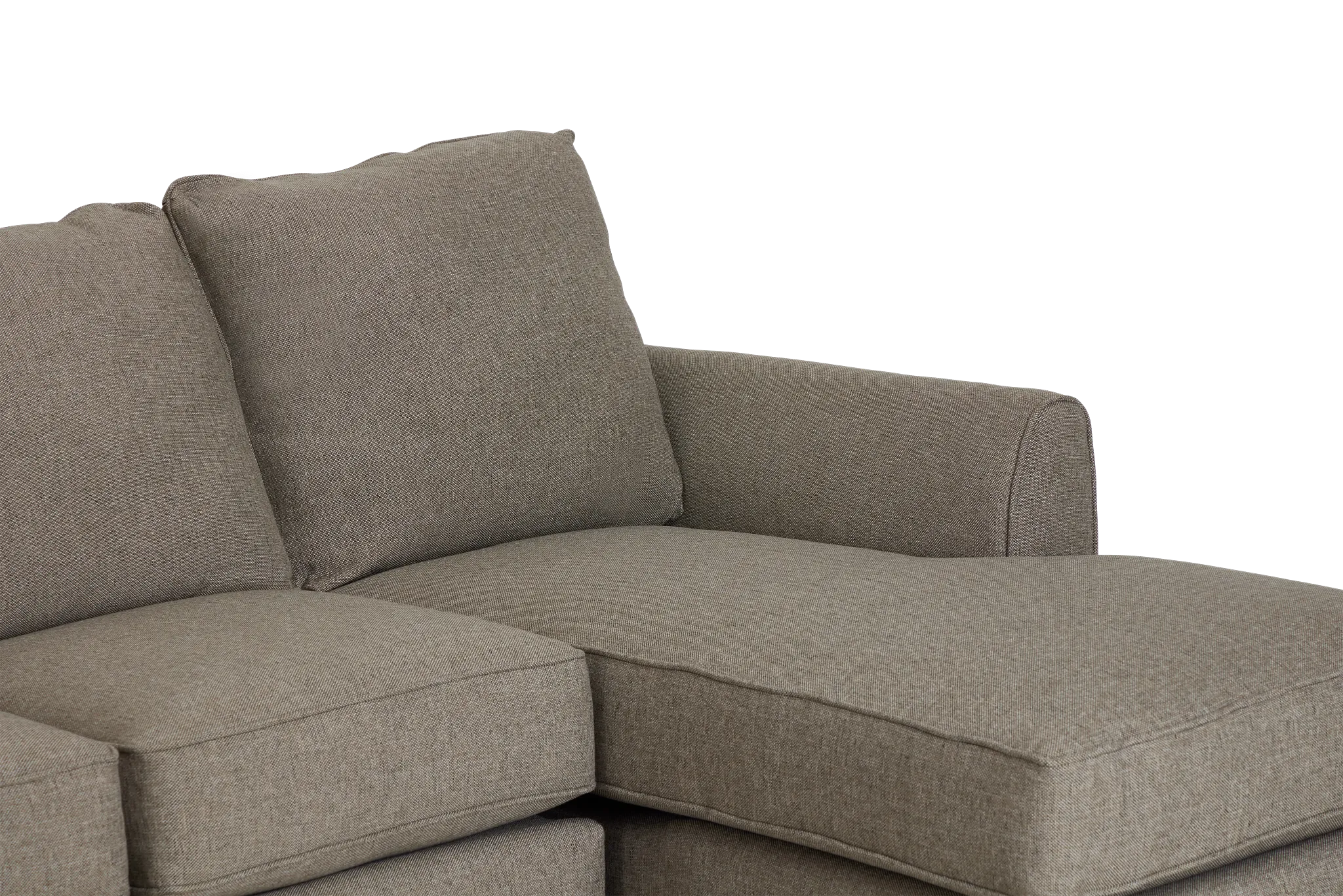 Asheville Brown Fabric Large Left Bumper Sectional