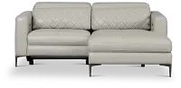 Ava Light Gray Micro Right Chaise Power Reclining Sectional
