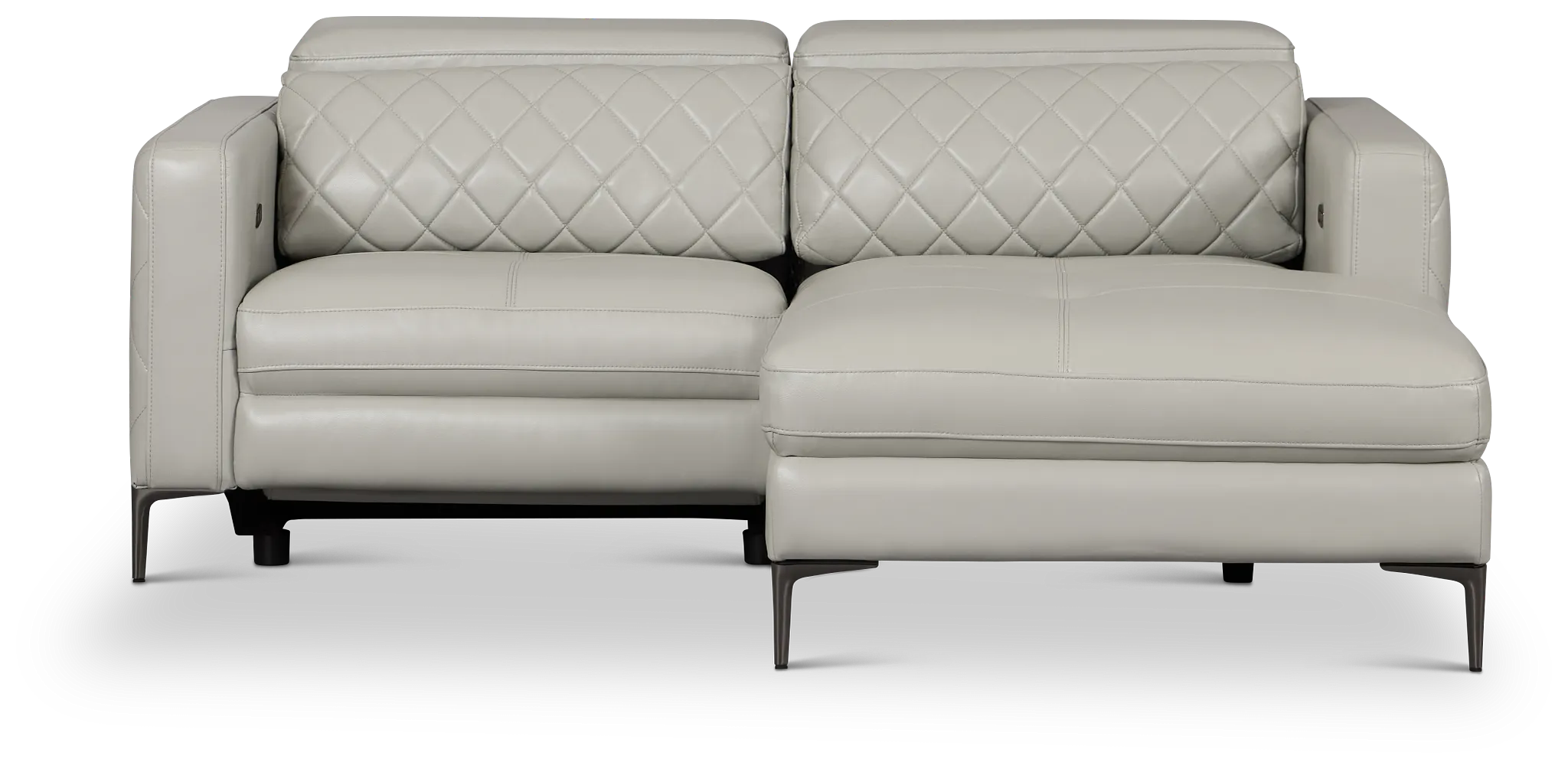 Ava Light Gray Micro Right Chaise Power Reclining Sectional