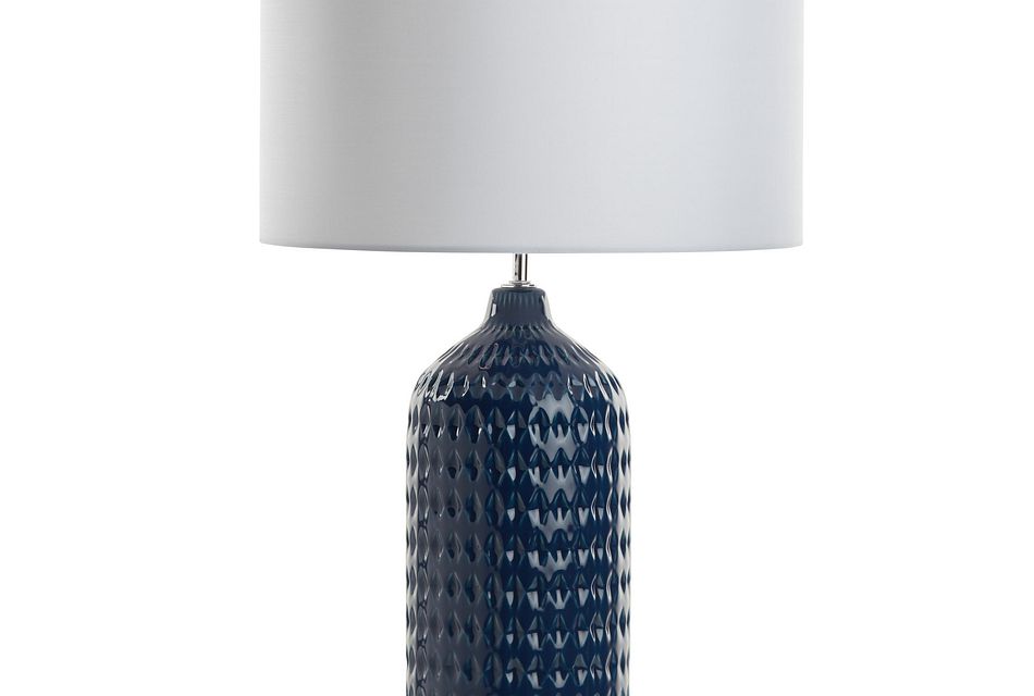 dark blue table lamp