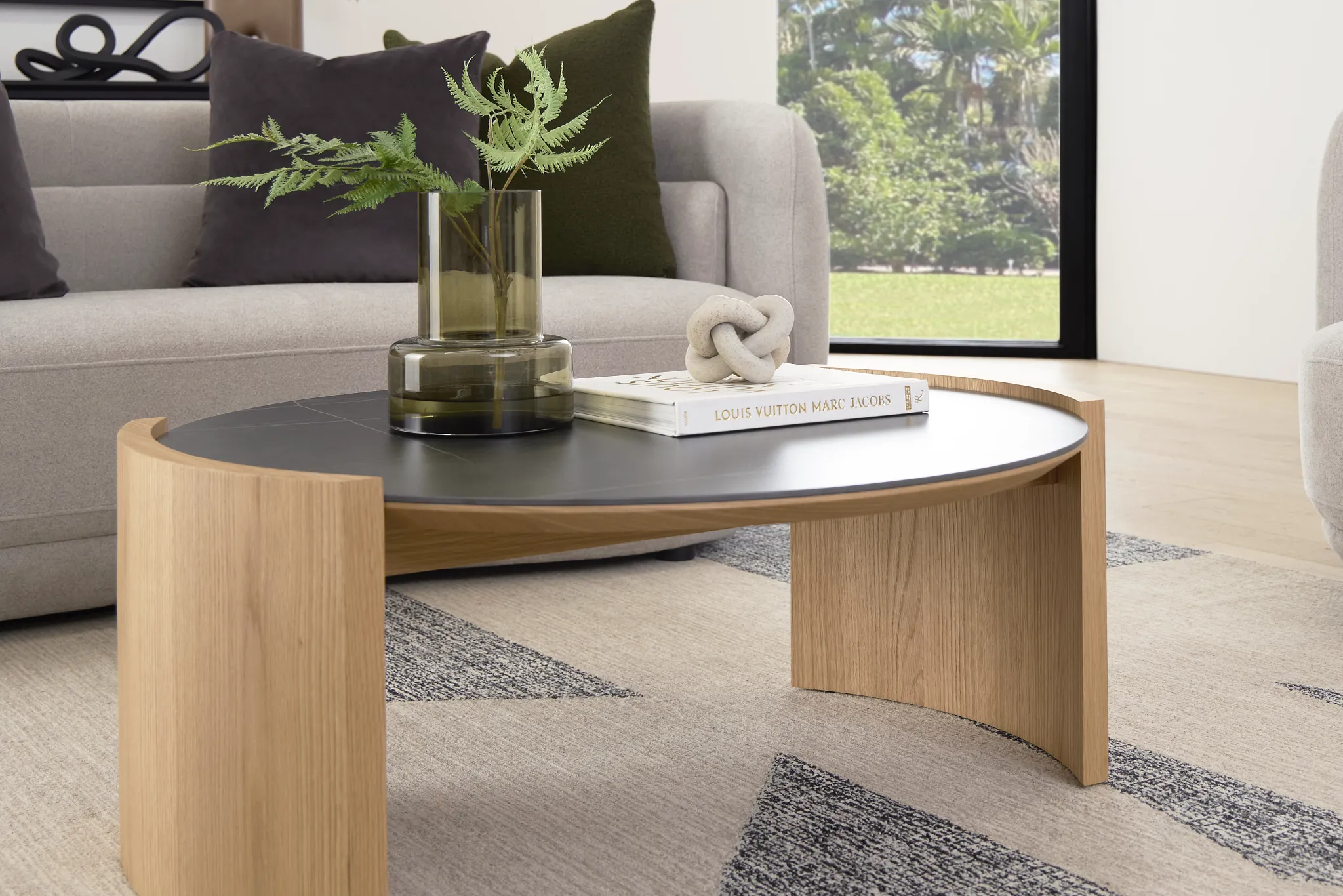 Nomad Light Tone Ceramic Round Coffee Table