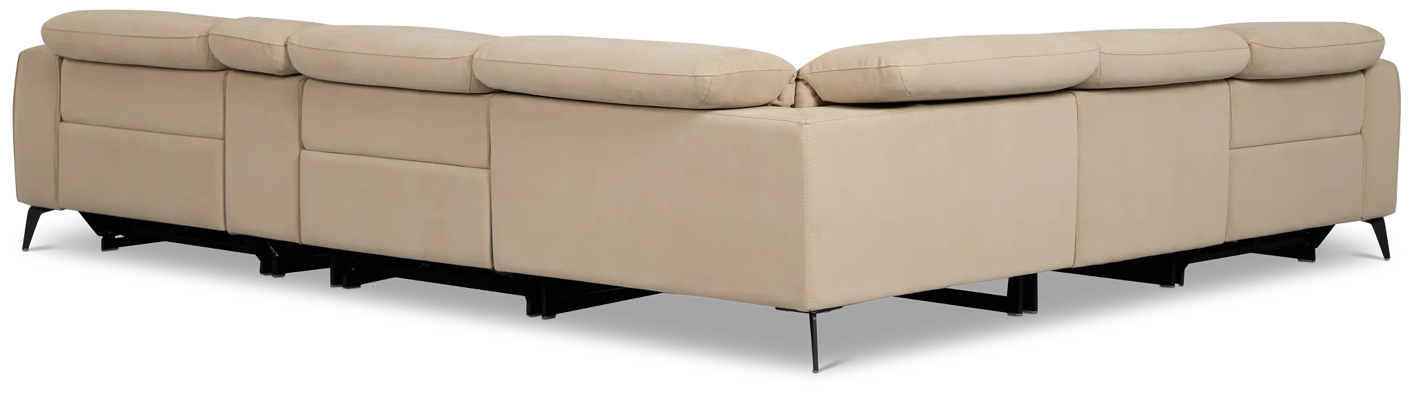 Reyna Beige Micro Medium Triple Power 2-arm Sectional