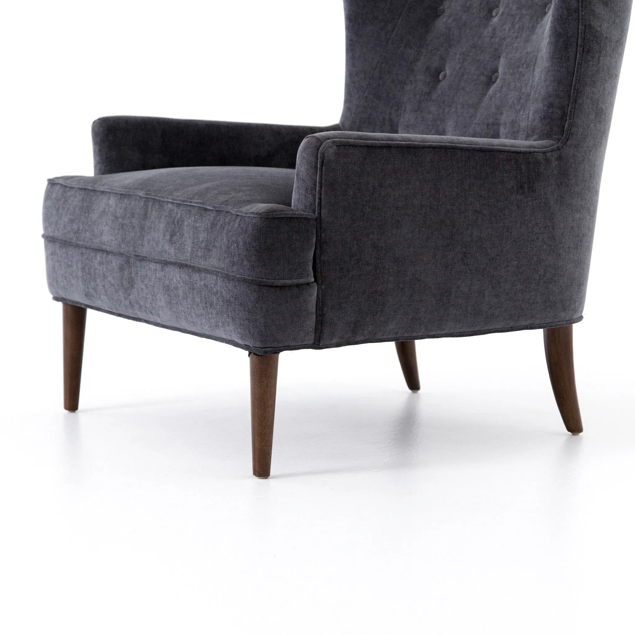 Four Hands Clare Dark Gray Velvet Accent Chair