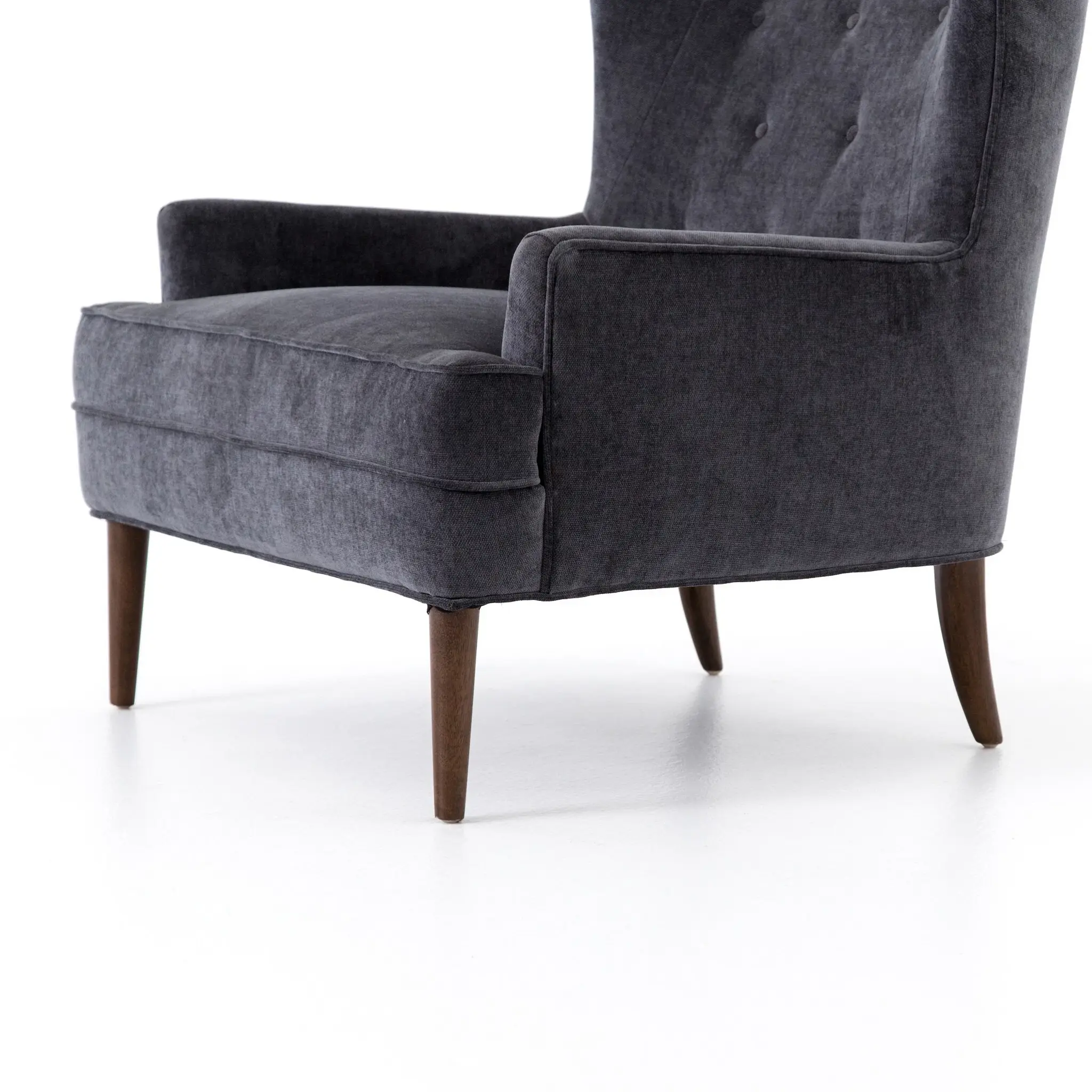 Four Hands Clare Dark Gray Velvet Accent Chair Four Hands Clare Dark Gray Velvet Accent Chair