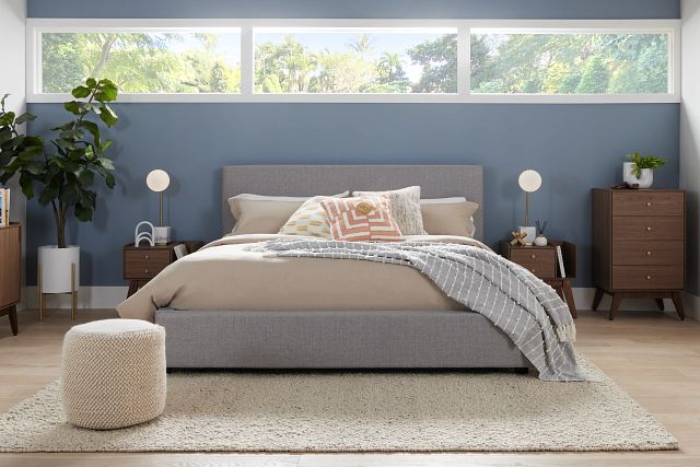 Monica Light Gray Uph Platform Storage Bed