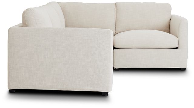 Willow Light Beige Fabric Small Two-arm Sectional (3)