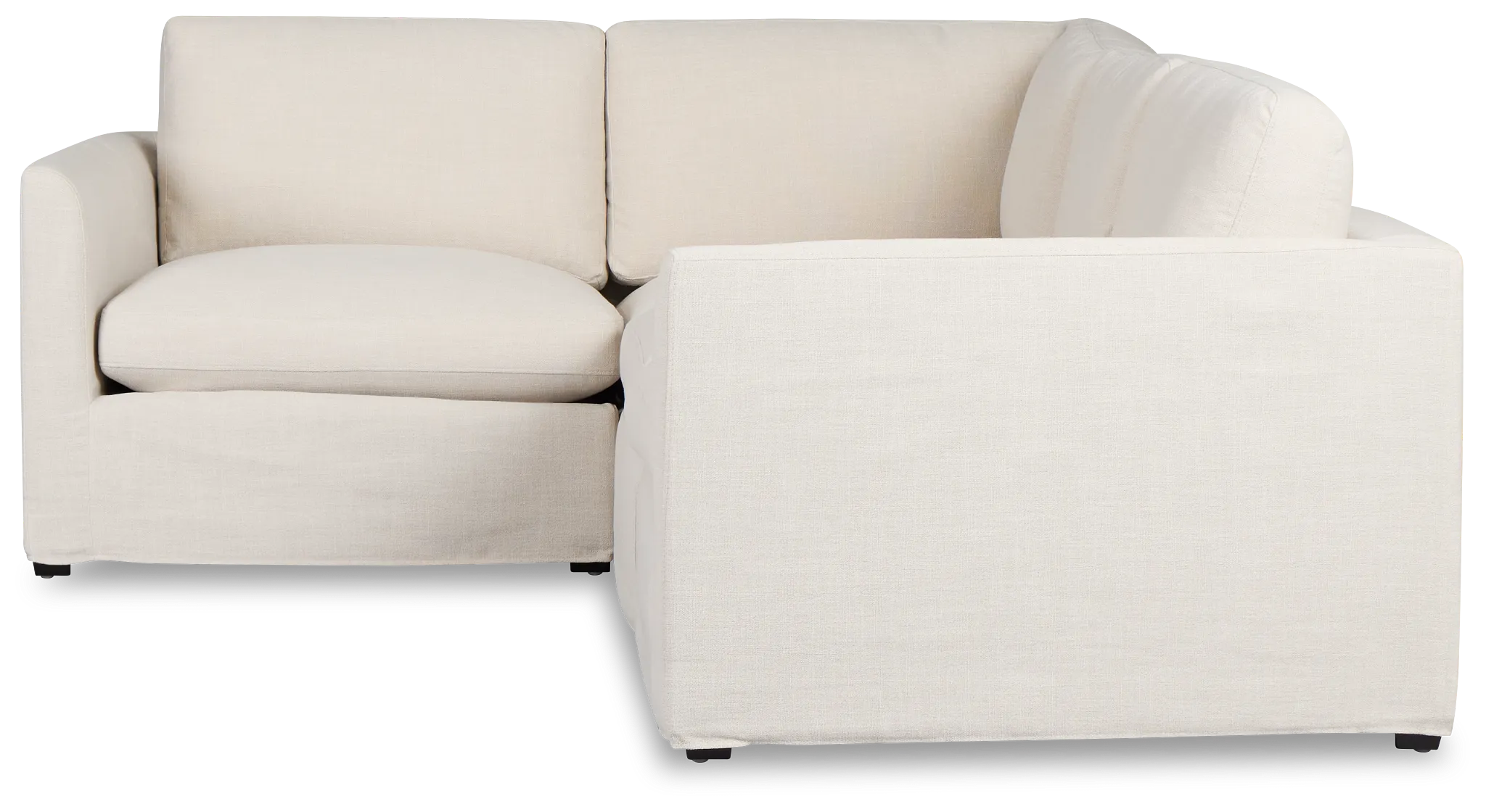 Willow Light Beige Fabric Small Two-arm Sectional