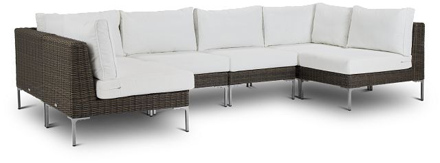 Tulum White Woven 6-piece Modular Sectional