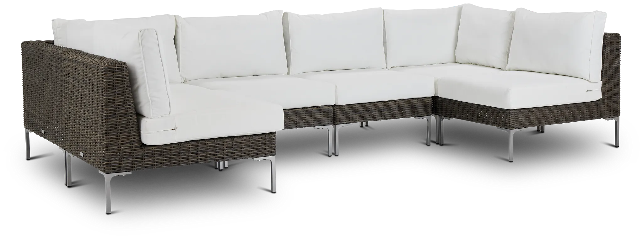 Tulum White Woven 6-piece Modular Sectional