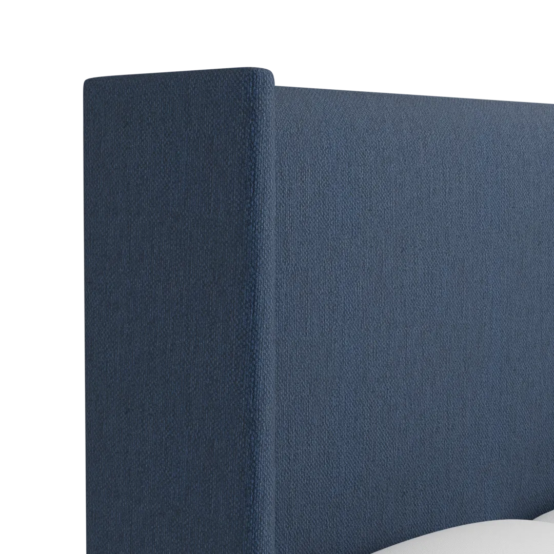 Captiva Revenue Dark Blue 60" Upholstered Shelter Bed