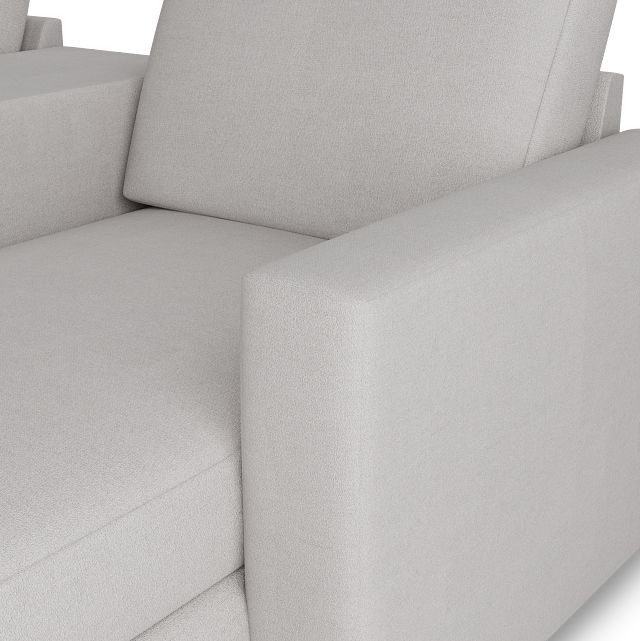 Citymod Light Gray Fabric Large Right Chaise Sectional With Media Console