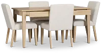 Layton Light Tone Storage Rectangular Table & 4 Upholstered Chairs