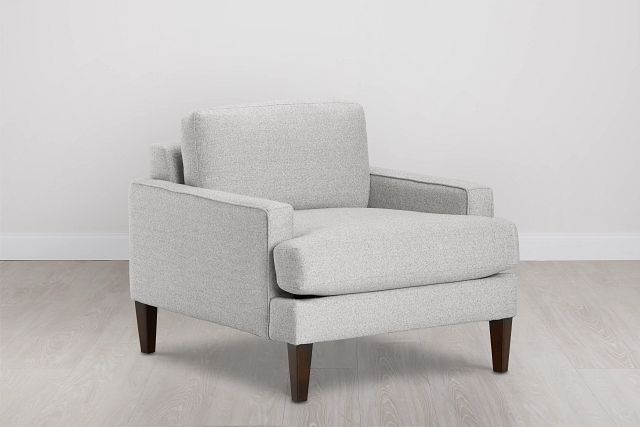 Morgan Light Gray Fabric Chair With Wood Legs (0)