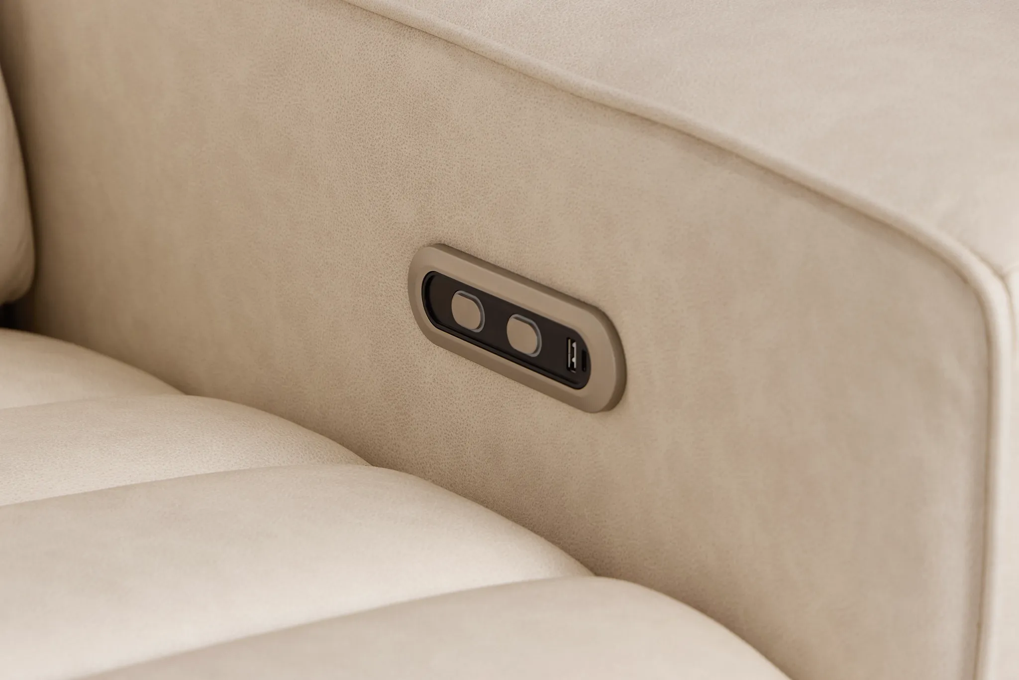 Sawyer Ivory Micro Small Dual Power Reclining Two-arm Sectional