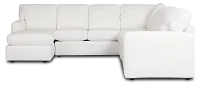 Rhodes White Fabric Large Left Chaise Sectional