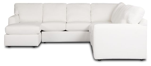 Rhodes White Fabric Large Left Chaise Sectional
