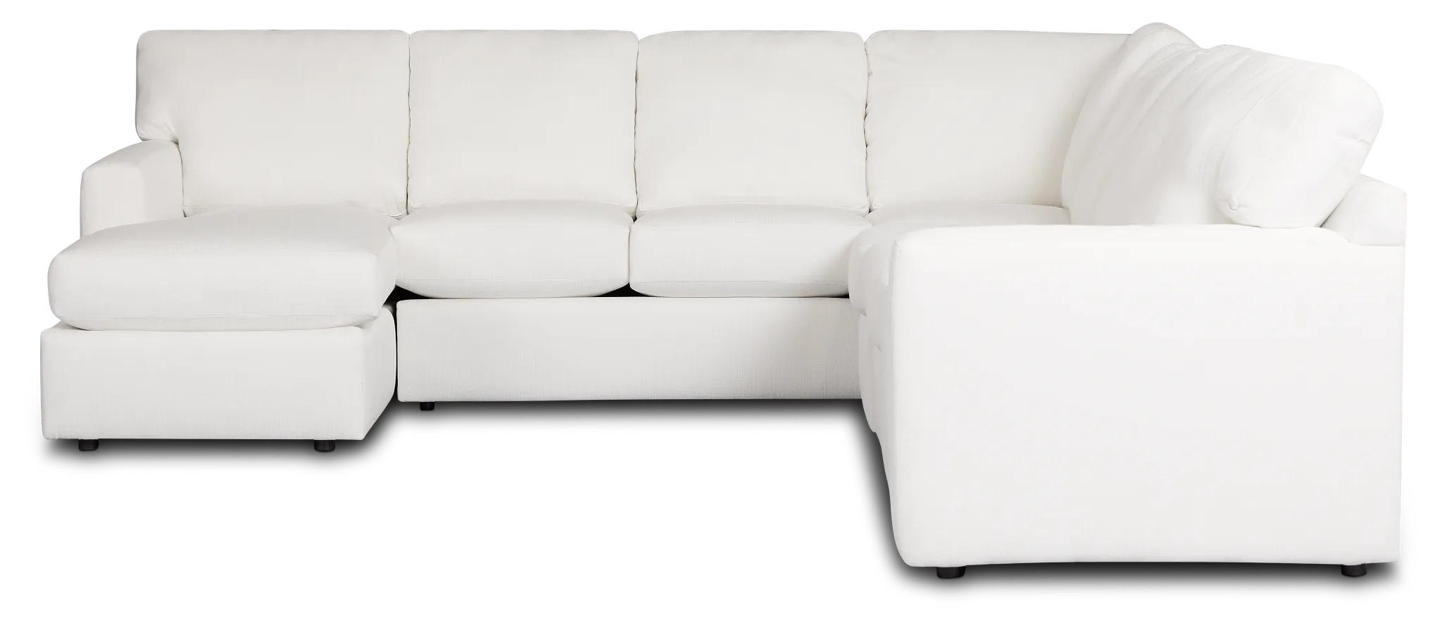Rhodes White Fabric Large Left Chaise Sectional