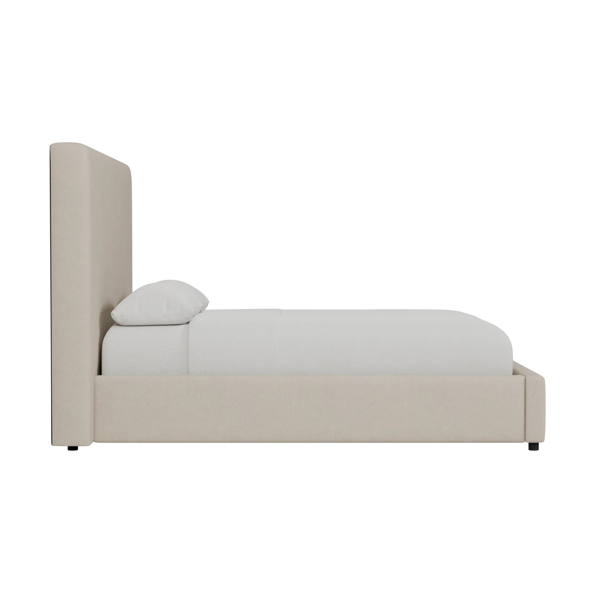 Grayton Peyton Beige 54" Upholstered Platform Bed