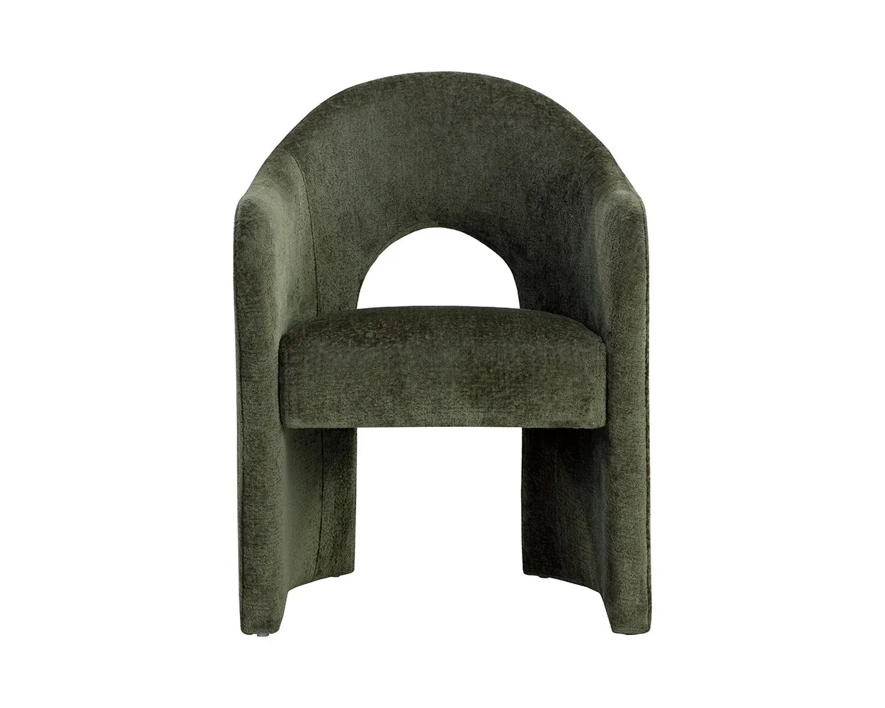 Callan Dark Green Curved Upholstered Arm Chair