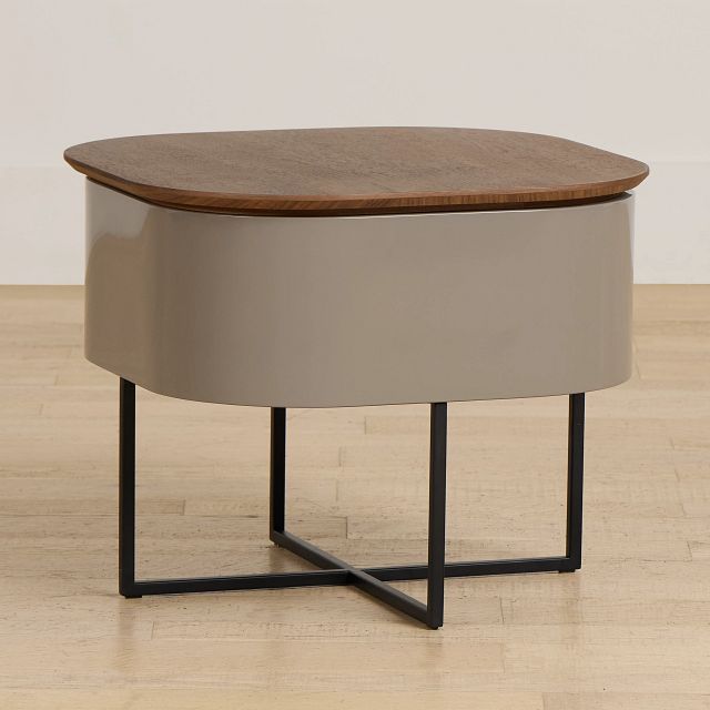 Harlan Gray Round End Table