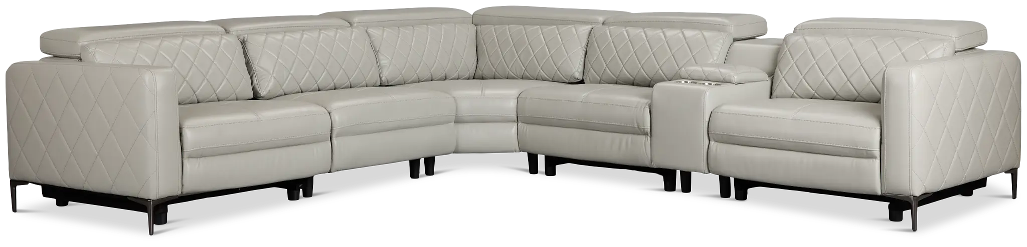 Ava Light Gray Micro Medium Dual Power 2-arm Reclining Sectional Ava Light Gray Micro Medium Dual Power 2-arm Reclining Sectional