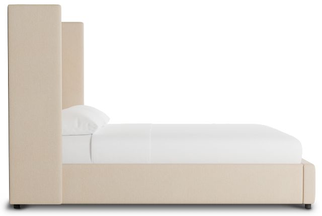 Captiva Peyton Beige 60" Upholstered Shelter Bed