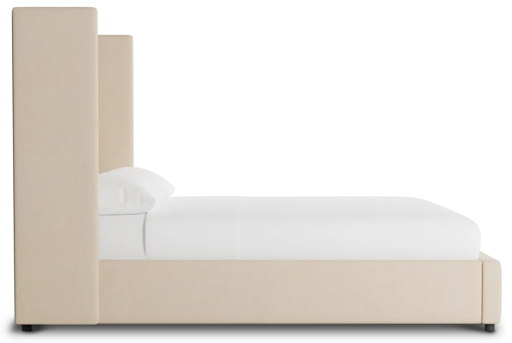 Captiva Peyton Beige 60" Upholstered Shelter Bed