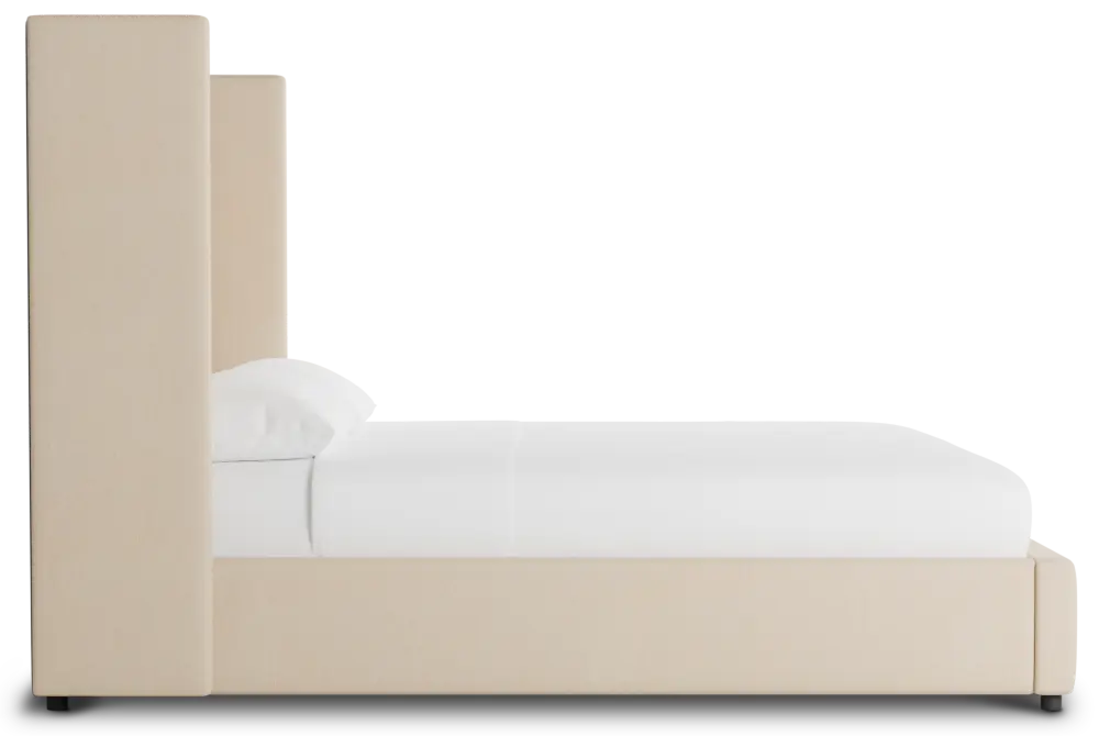 Captiva Peyton Beige 60" Upholstered Shelter Bed Captiva Peyton Beige 60" Upholstered Shelter Bed