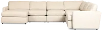 Maxwell Light Gray Fabric Large Left Chaise Sectional