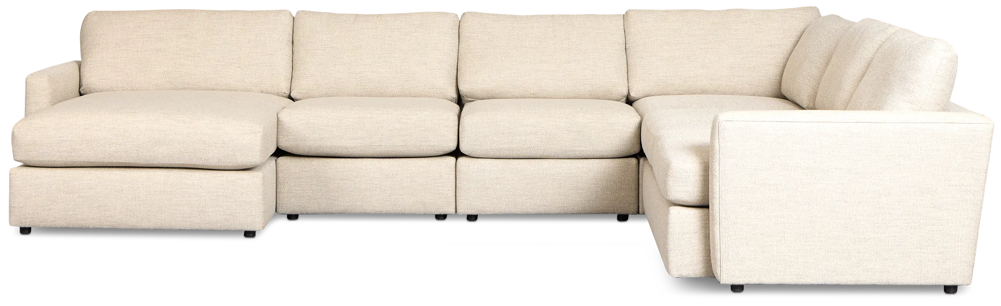 Maxwell Light Gray Fabric Large Left Chaise Sectional