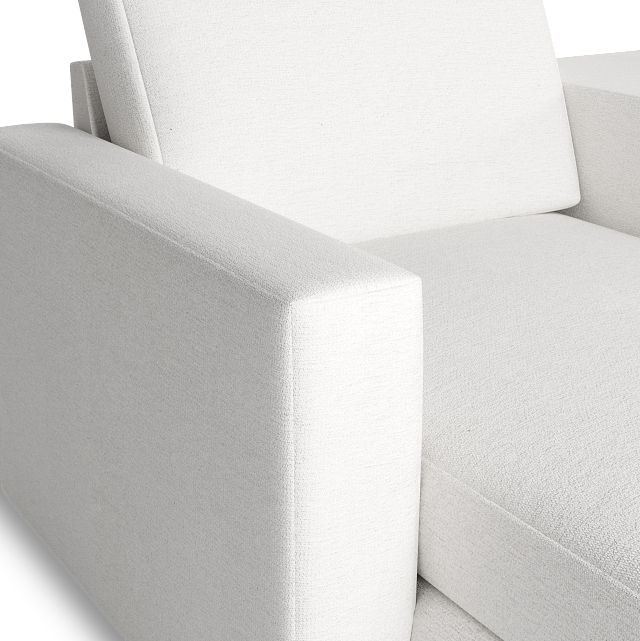 Citymod White Fabric Large Left Chaise Sectional With Storage Console