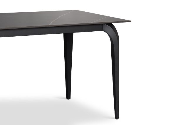 Sierra Black Stone Rectangular Table