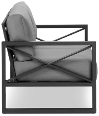 Linear Dark Gray Aluminum Loveseat