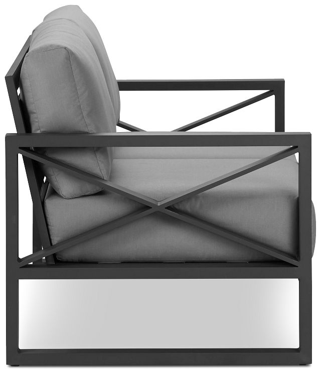 Linear Dark Gray Aluminum Loveseat