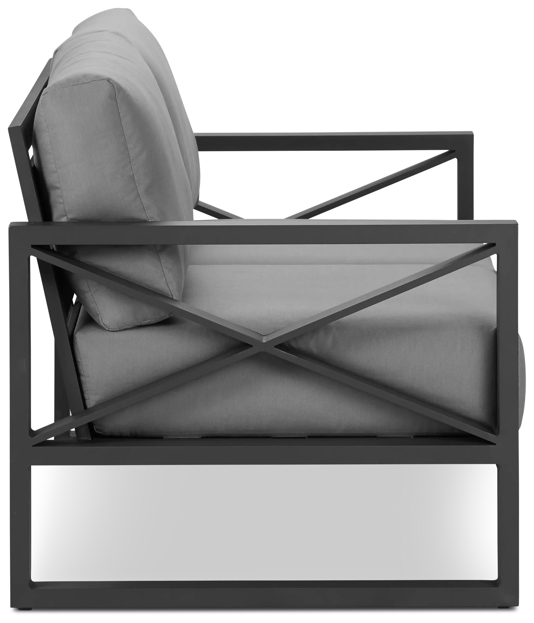 Linear Dark Gray Aluminum Loveseat