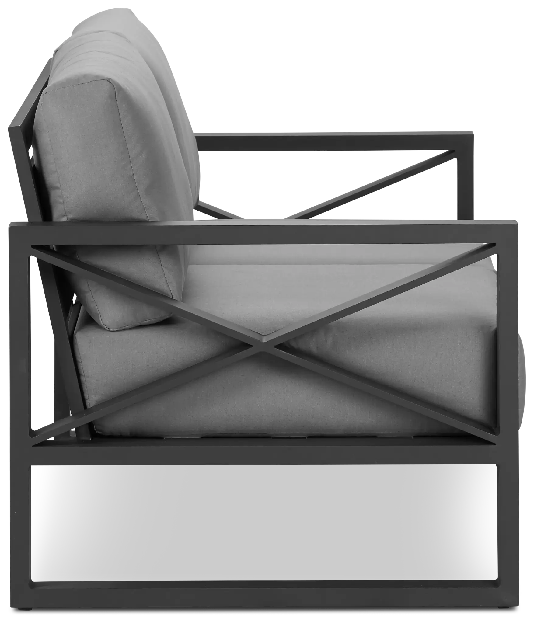 Linear Dark Gray Aluminum Loveseat Linear Dark Gray Aluminum Loveseat