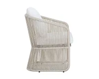Ashe Light Beige White Cushioned Arm Chair
