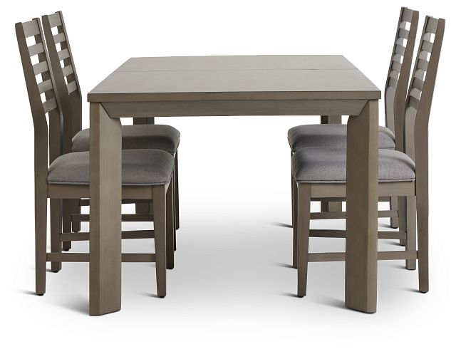 Zurich Gray Rect Table & 4 Slat Chairs (3)