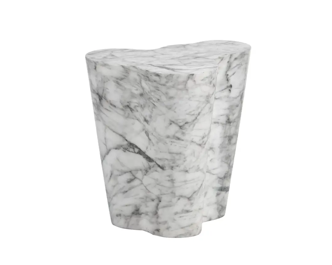 Aviva Light Gray Marble End Table Aviva Light Gray Marble End Table