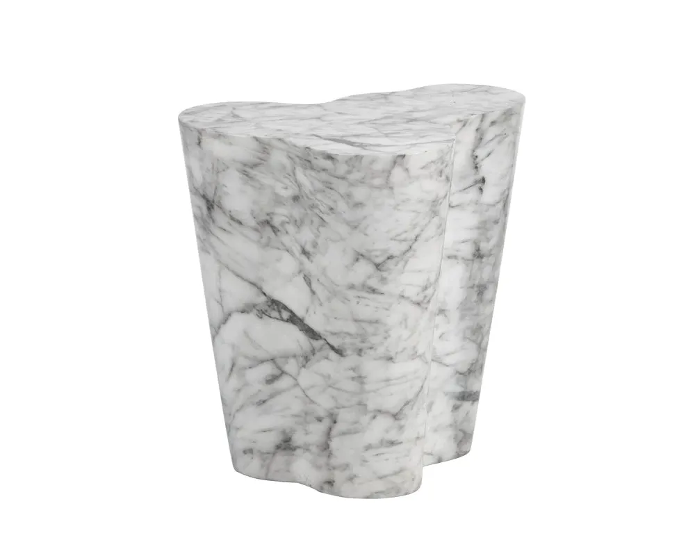 Aviva Light Gray Marble End Table
