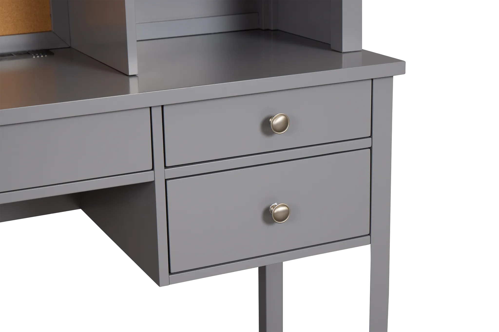 Charleston Gray 3-drawer Desk & Hutch