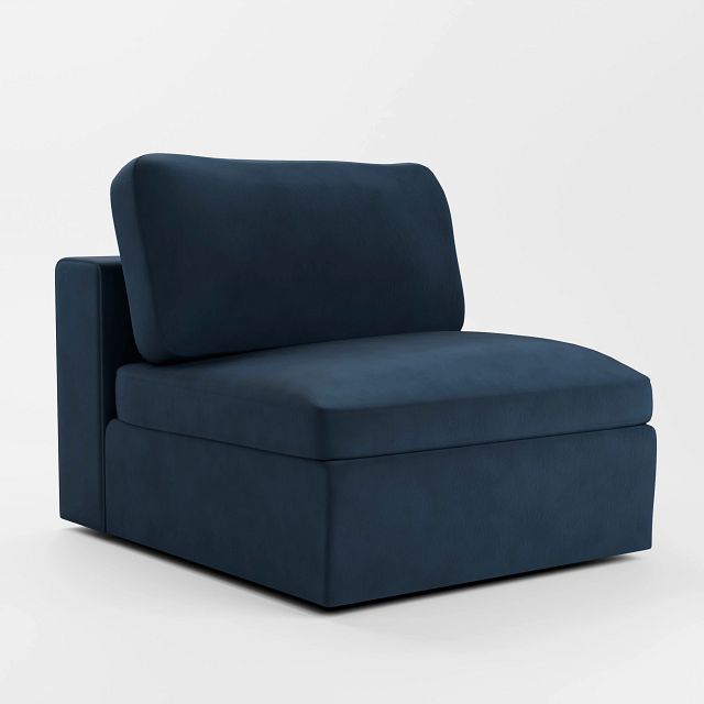 Destin Joya Dark Blue Velvet Swivel Chair