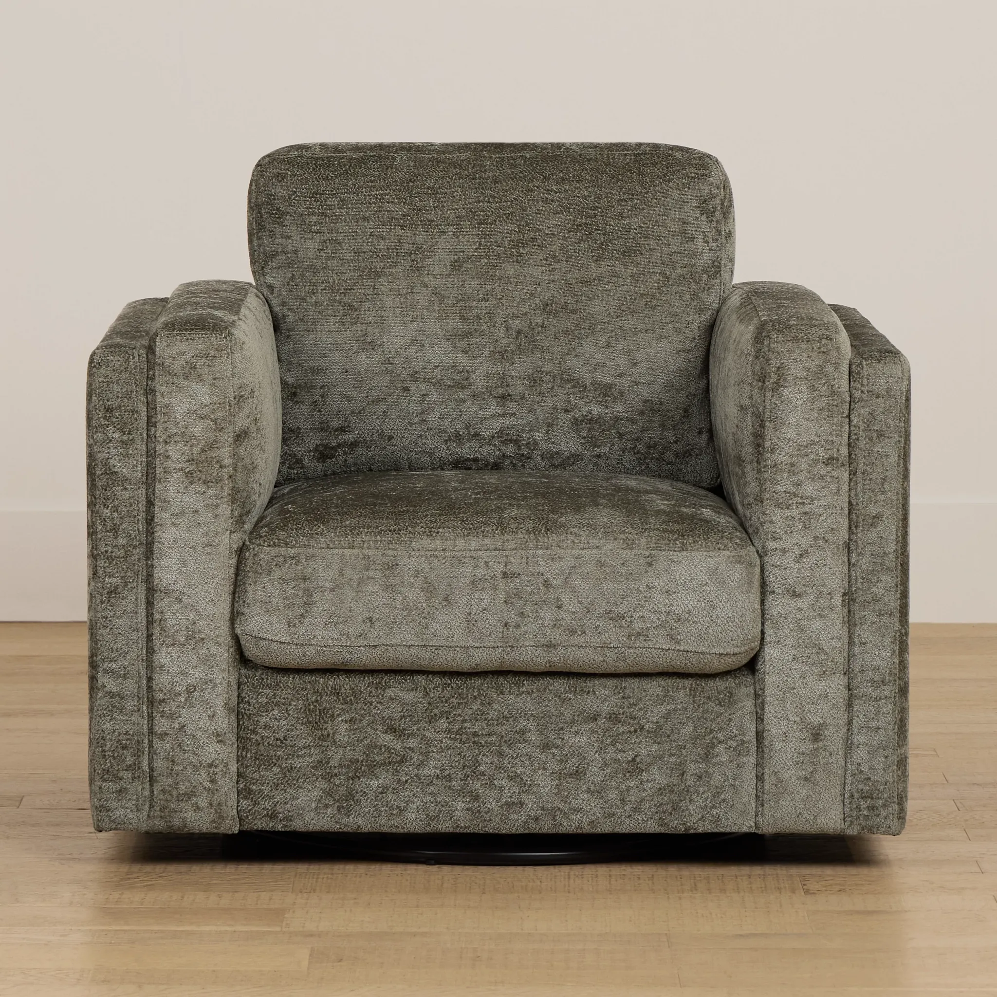 Farren Dark Green Fabric Swivel Chair