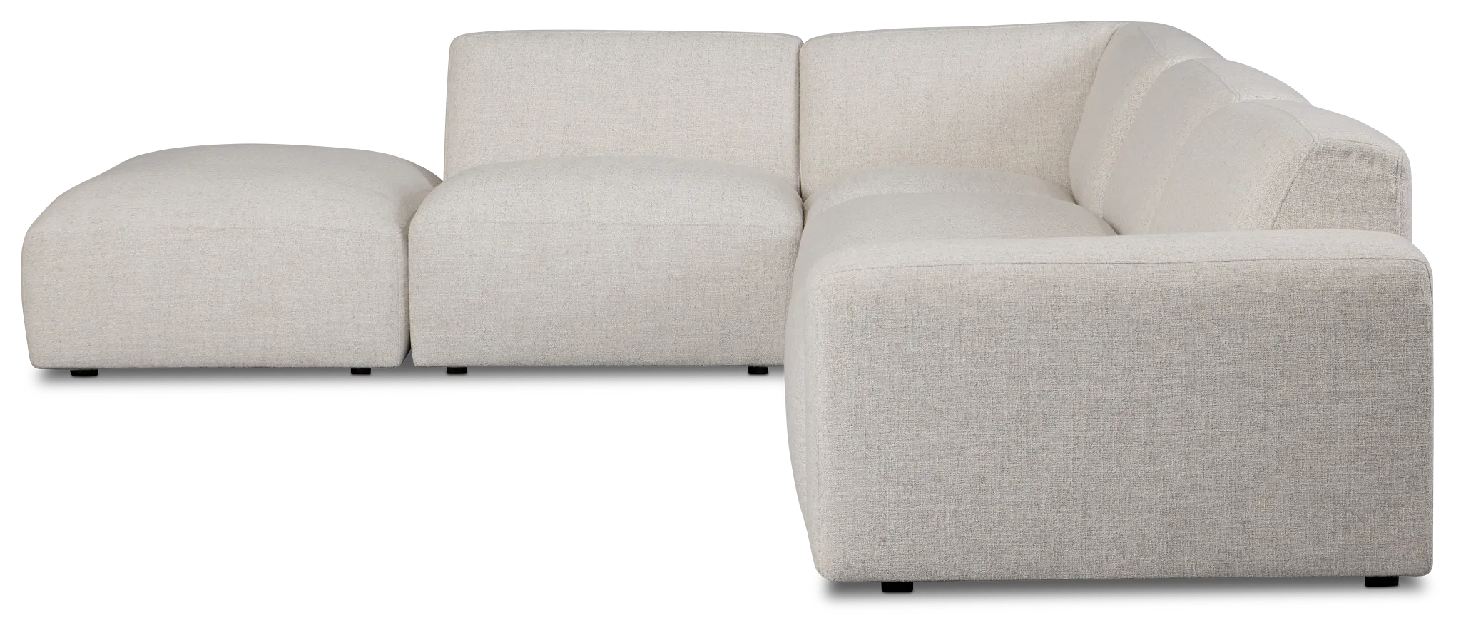 Baylor Light Beige Fabric 5-piece Left Facing Bumper Sectional