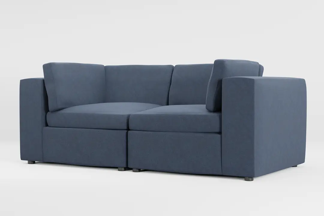 Destin Maguire Blue Fabric 2-piece Modular Sofa Destin Maguire Blue Fabric 2-piece Modular Sofa