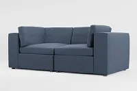 Destin Maguire Blue Fabric 2-piece Modular Sofa