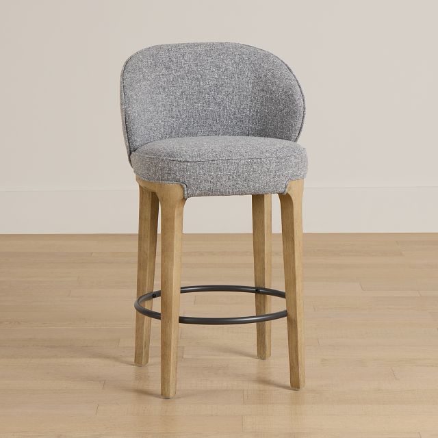 Libby Dark Gray Fabric 24" Upholstered Barstool