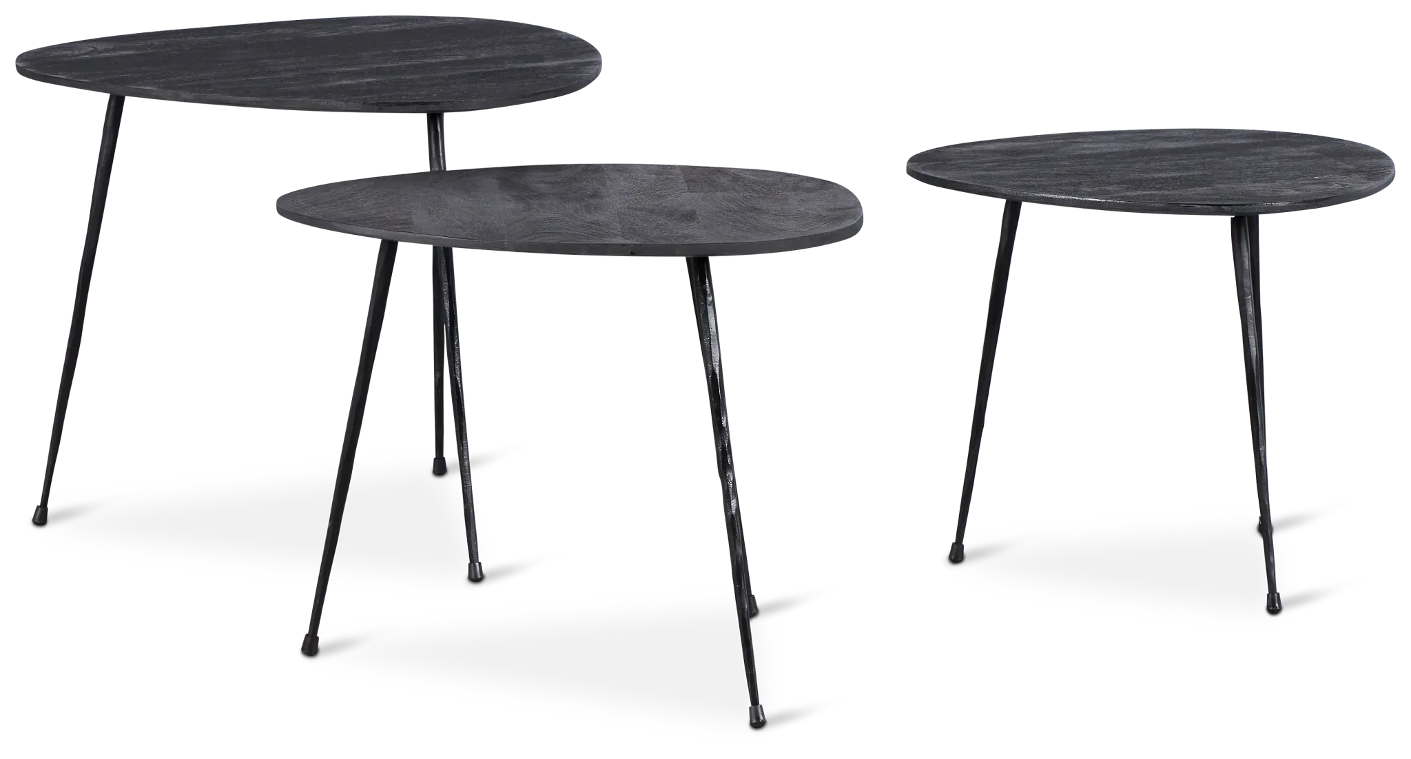 Reef Black Set Of 3 Nesting Tables