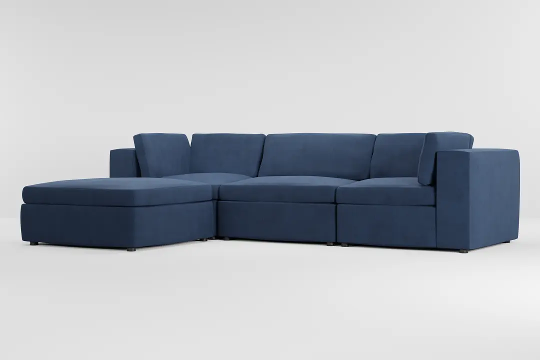 Destin Revenue Dark Blue Fabric 4-piece Bumper Sectional Destin Revenue Dark Blue Fabric 4-piece Bumper Sectional