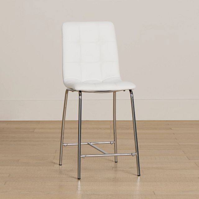 Vienna White 24" Upholstered Barstool